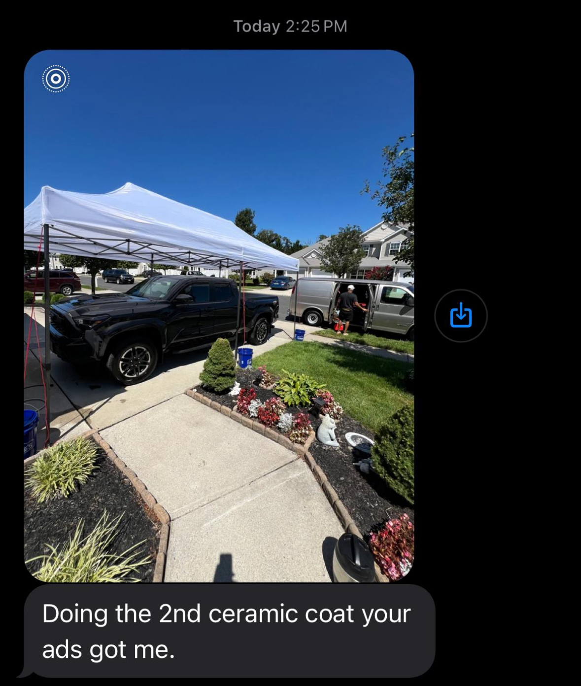 Client text: Doing the 2nd ceramic coat your ads got me